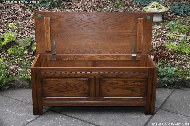 Image 7 of OLD CHARM LIGHT OAK BLANKET TOY BOX RUG CHEST COFFEE TABLE
