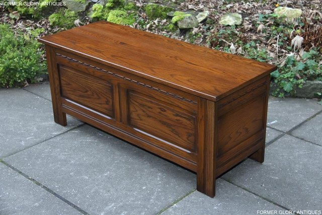 Image 17 of OLD CHARM LIGHT OAK BLANKET TOY BOX RUG CHEST COFFEE TABLE