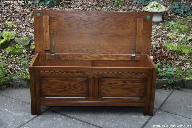 Image 27 of OLD CHARM LIGHT OAK BLANKET TOY BOX RUG CHEST COFFEE TABLE