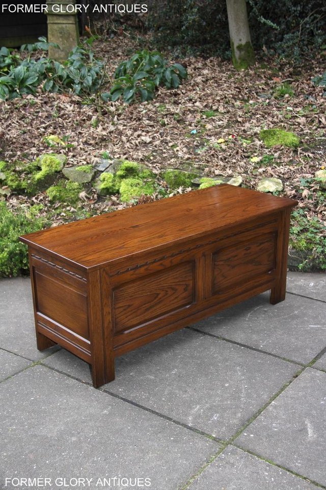 Image 28 of OLD CHARM LIGHT OAK BLANKET TOY BOX RUG CHEST COFFEE TABLE