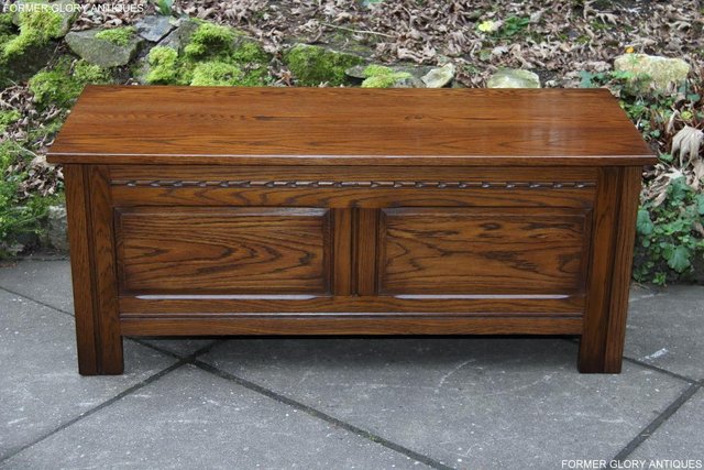 Image 46 of OLD CHARM LIGHT OAK BLANKET TOY BOX RUG CHEST COFFEE TABLE