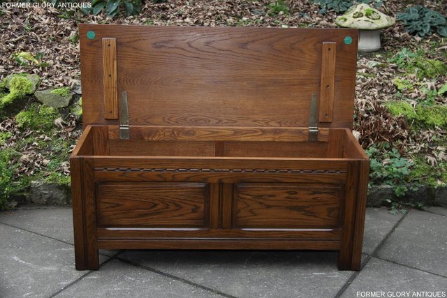 Image 70 of OLD CHARM LIGHT OAK BLANKET TOY BOX RUG CHEST COFFEE TABLE