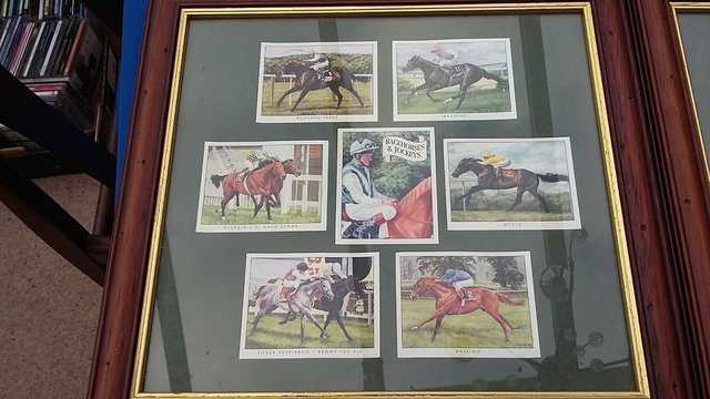 Image 3 of Pair of Horse & Jockey mounted & framed Collector's Cards