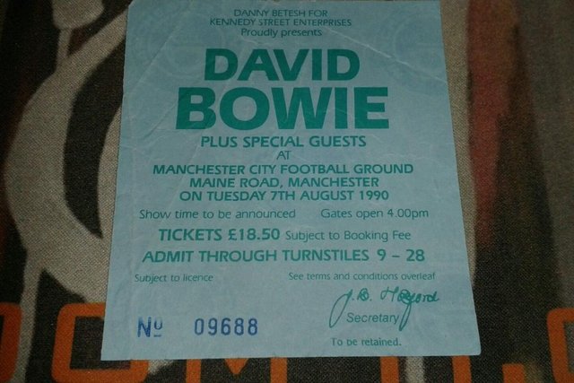 Image 2 of David Bowie Concert Ticket 7/9/90 Maine Rd Manchester