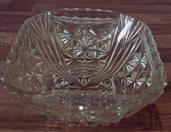 Preview of the first image of Lovely Vintage Cut Glass square Fruit Bowl.     BX10.