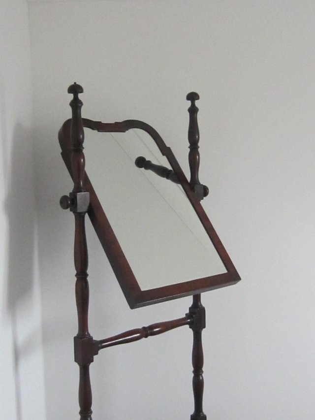 Image 8 of Victorian Antique Cheval Mahogany Mirror