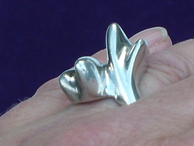 Preview of the first image of Chunky 925 Sterling Silver Splash Ring.