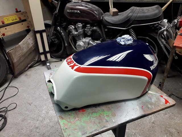 Image 2 of classic motorcycle fuel tank restoration