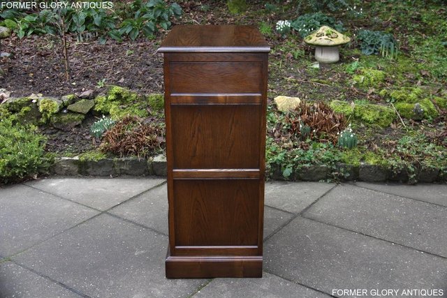 Image 9 of AN OLD CHARM LIGHT OAK TALL CHEST OF DRAWERS SIDEBOARD