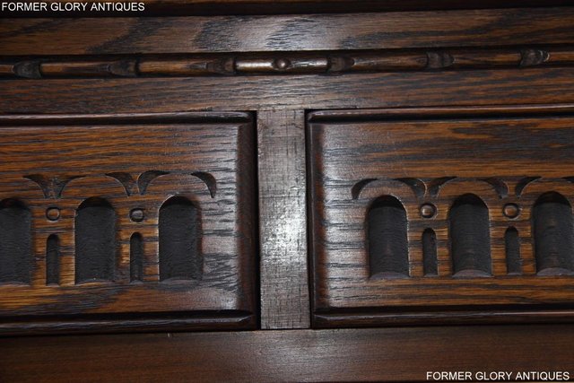 Image 15 of AN OLD CHARM LIGHT OAK TALL CHEST OF DRAWERS SIDEBOARD
