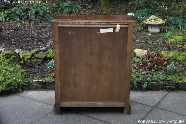 Image 35 of AN OLD CHARM LIGHT OAK TALL CHEST OF DRAWERS SIDEBOARD