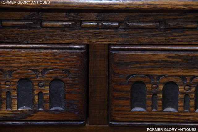 Image 36 of AN OLD CHARM LIGHT OAK TALL CHEST OF DRAWERS SIDEBOARD