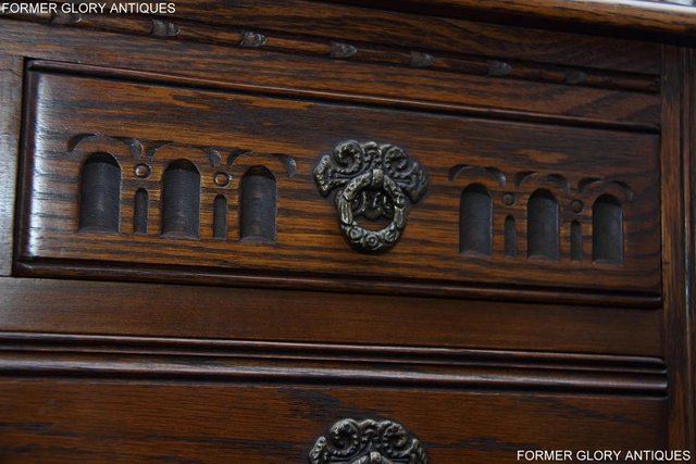 Image 44 of AN OLD CHARM LIGHT OAK TALL CHEST OF DRAWERS SIDEBOARD