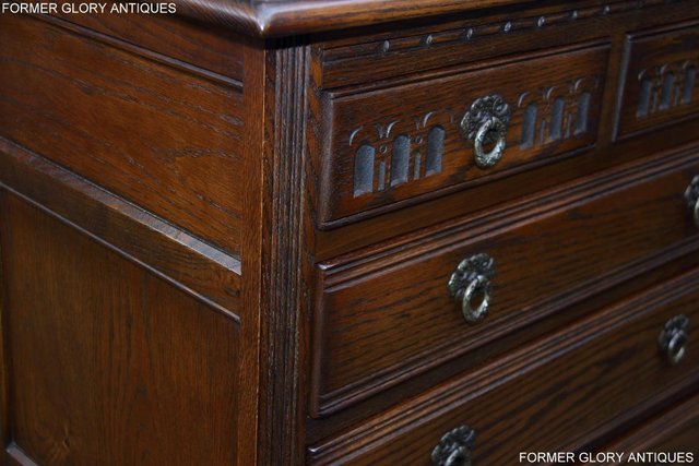 Image 54 of AN OLD CHARM LIGHT OAK TALL CHEST OF DRAWERS SIDEBOARD