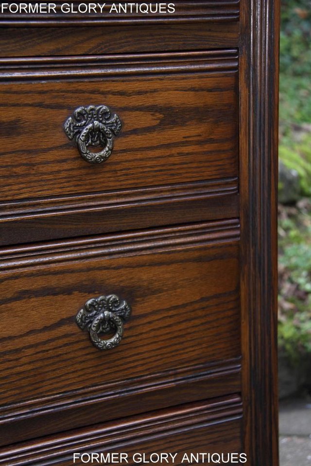 Image 56 of AN OLD CHARM LIGHT OAK TALL CHEST OF DRAWERS SIDEBOARD