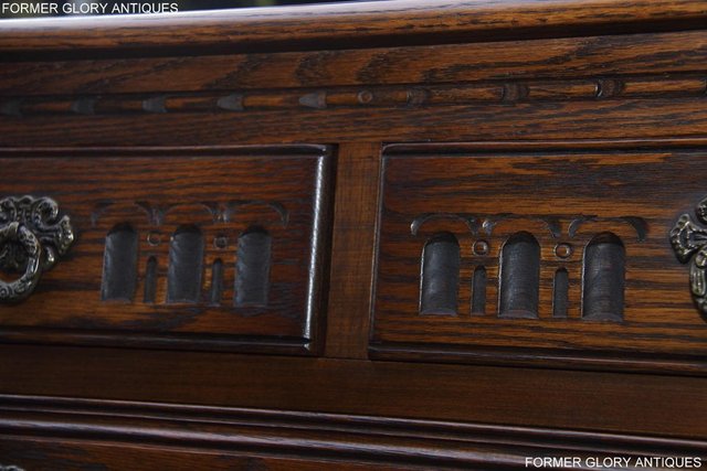 Image 59 of AN OLD CHARM LIGHT OAK TALL CHEST OF DRAWERS SIDEBOARD