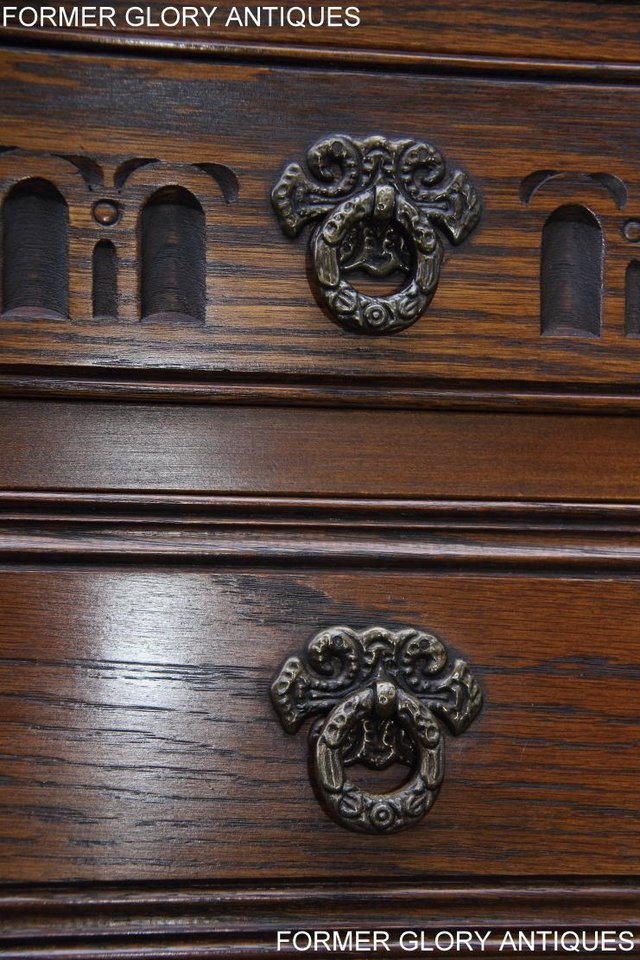 Image 60 of AN OLD CHARM LIGHT OAK TALL CHEST OF DRAWERS SIDEBOARD