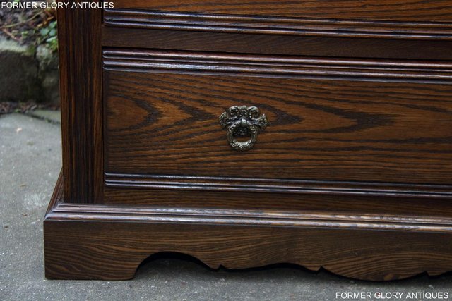 Image 80 of AN OLD CHARM LIGHT OAK TALL CHEST OF DRAWERS SIDEBOARD