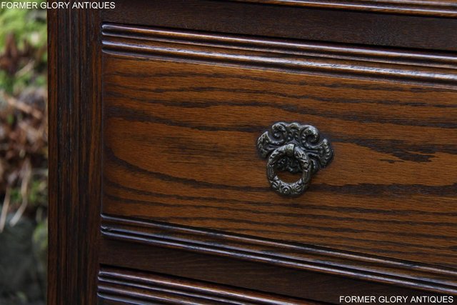 Image 95 of AN OLD CHARM LIGHT OAK TALL CHEST OF DRAWERS SIDEBOARD
