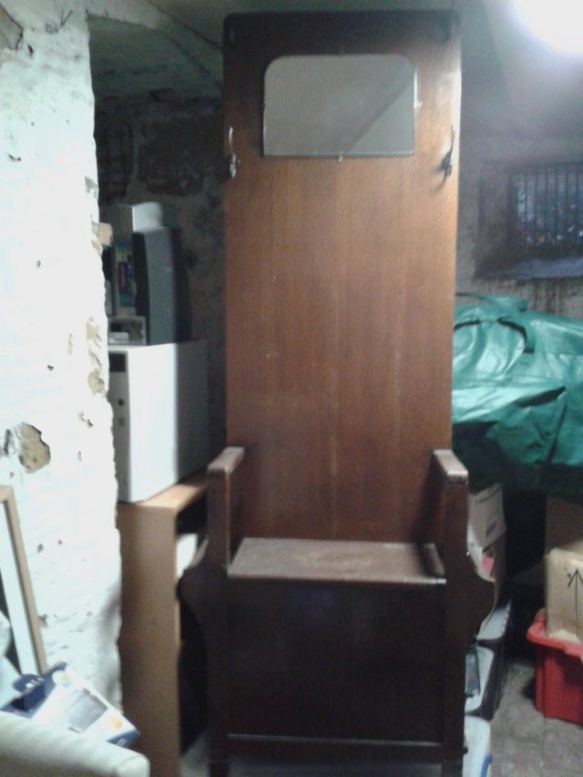 Image 2 of Antique Oak Hallway Coat/Umbrella/Storage Stand. C.M.S. Ltd