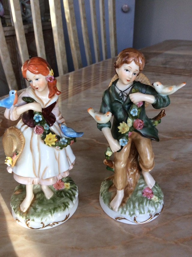 Image 3 of Pair of antique porceline figurines