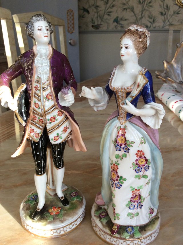 Image 3 of Pair of German antique porceline figurines