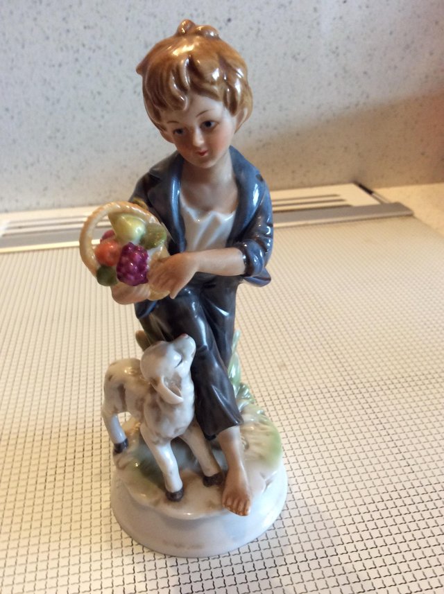 Image 3 of Antique porceline figurine of shepherd boy