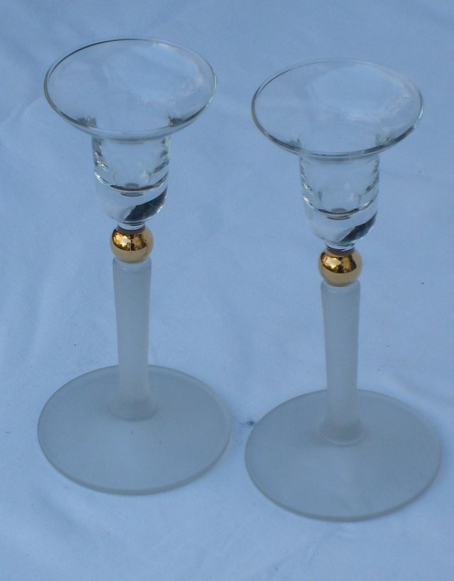Preview of the first image of Pair Of Glass Candlesticks NEW!.