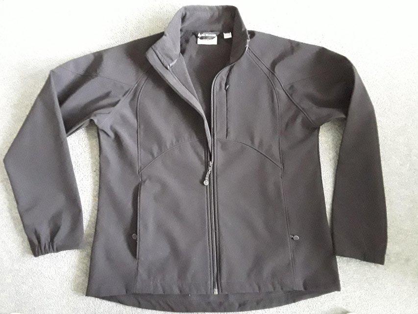 Preview of the first image of Mans/Boys Small Showerproof Black Golf Coat.