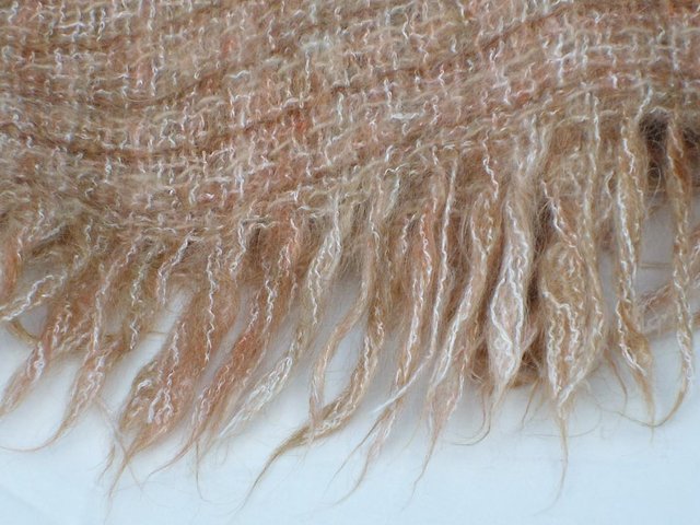 Image 3 of AVOCA Vintage Irish Hand Woven Beige Wool Scarf
