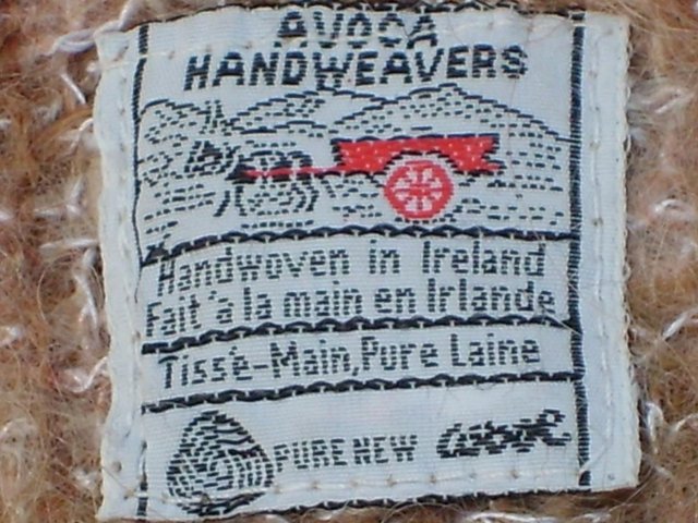 Image 4 of AVOCA Vintage Irish Hand Woven Beige Wool Scarf