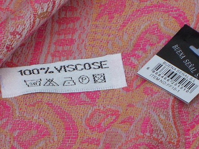 Image 3 of Pink & Gold Viscose Pashmina Scarf – NEW WITH TAGS