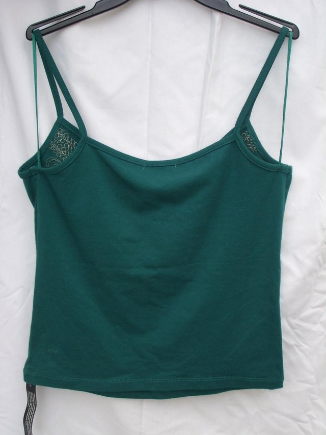 Image 3 of JOHN ROCHA Teal/Green & Gold Vest Top – Size 12 – NEW!