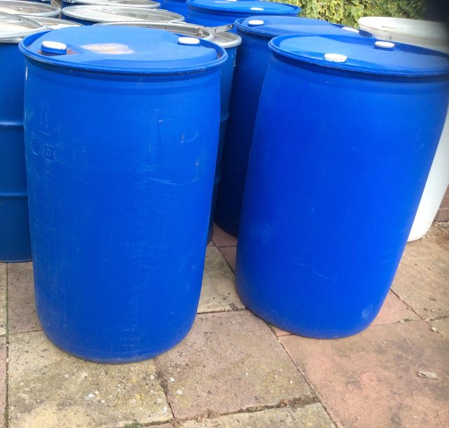 Preview of the first image of plastic barrels/drums 45 gal/205 litre.
