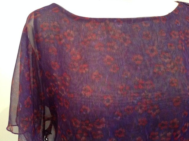 Image 3 of Purple Silk dress Vintage 1970s As New