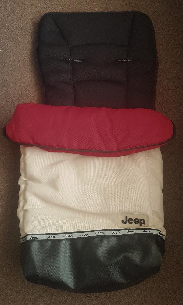 Preview of the first image of Red/Black & Beige Jeep Cosytoes/Foot Muff     BX24.