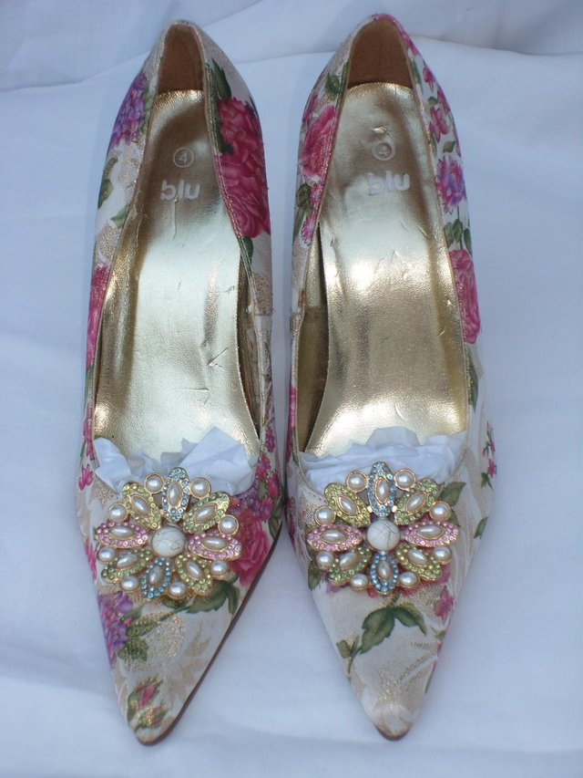 Image 2 of BLU Flowery Pump With Jewelled Front Shoes– Size 4/37
