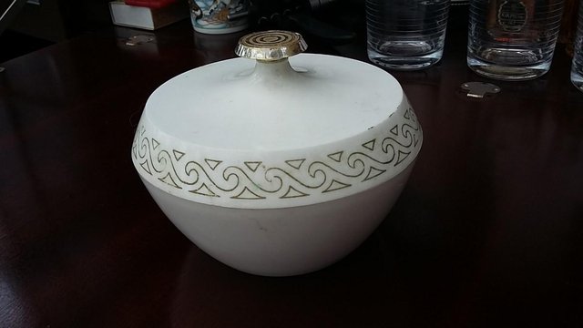 Preview of the first image of Vintage 1950's Dressing Table Powder or Trinket Pot.