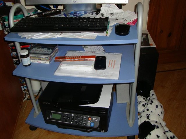 Preview of the first image of Computer desk with wheels. Blue.