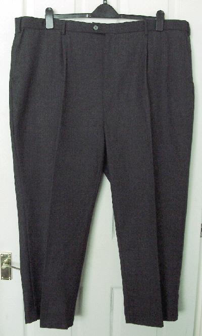 Preview of the first image of Men's Dark Grey Trousers By The Fitting Room - Size 48W/27L.