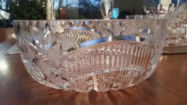 Preview of the first image of Cut Glass Fruit Bowl.