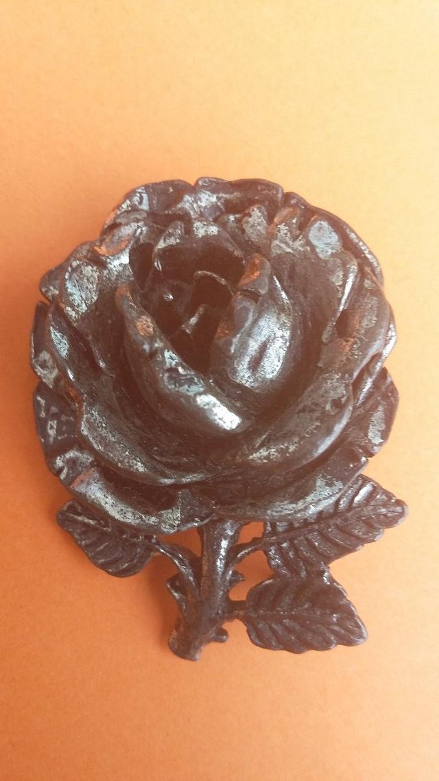 Preview of the first image of Vintage Pewter Silver Tone Rose Brooch by 'Miracle'.