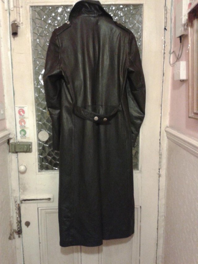 Image 2 of Darth Vader Type, Black Leather Full Length Goth Coat