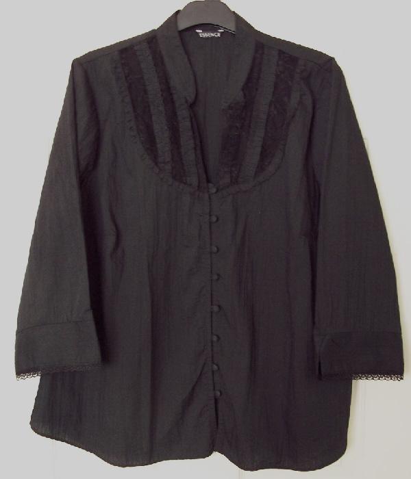 Preview of the first image of Lovely Ladies Black Blouse By Essence - Sz 24.