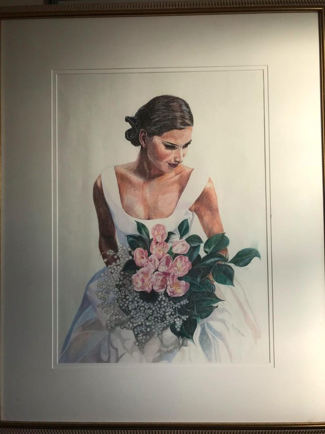 Preview of the first image of REDUCED -  QUALITY LARGE ORIGINAL PASTEL OF  BRIDE ?.