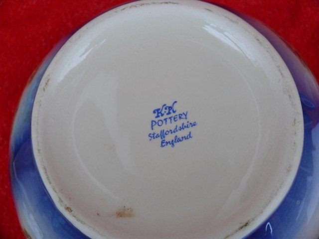 Image 3 of Blue Staffordshire pot