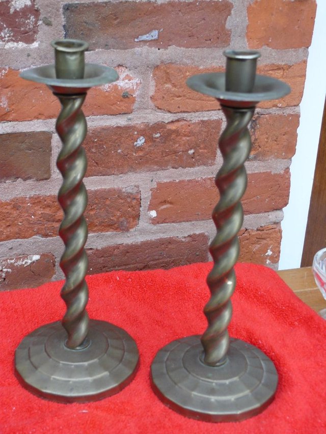 Image 3 of Pair of Brass Candlesticks