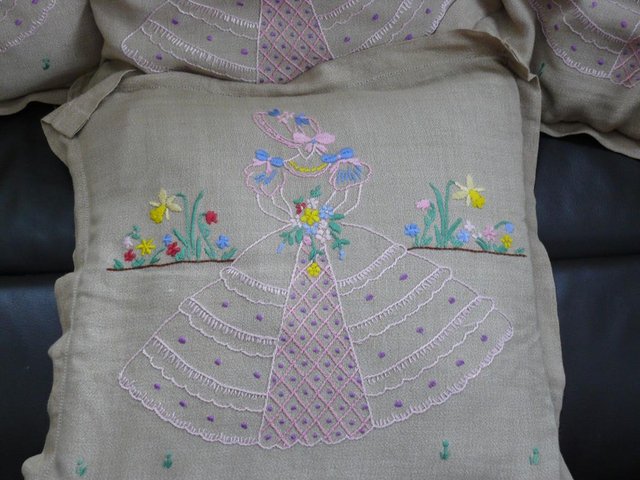 Preview of the first image of Vintage 4 Hand embroidered Cushion Covers.