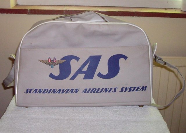 Preview of the first image of Vintage Scandinavian Airlines System Carry On Bag.