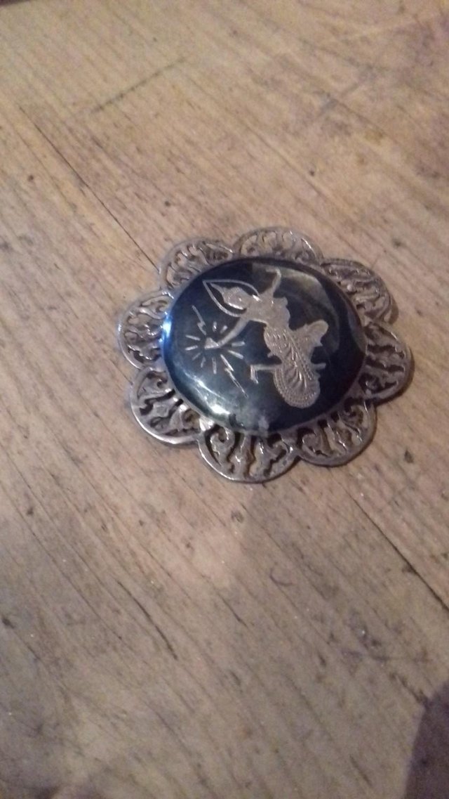 Preview of the first image of vintage...asian.. silver brooch.
